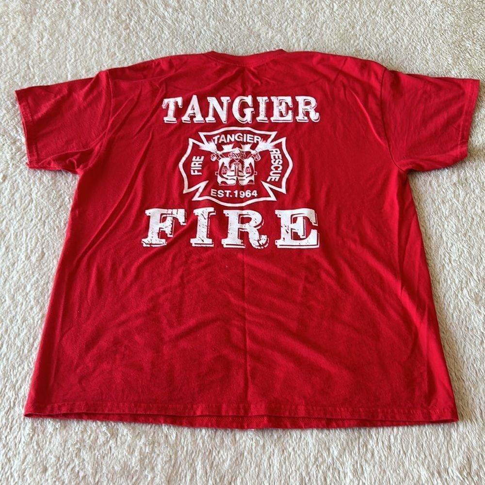 Tanger fire station 21 red short sleeve shirt size XL - Picture 4 of 16